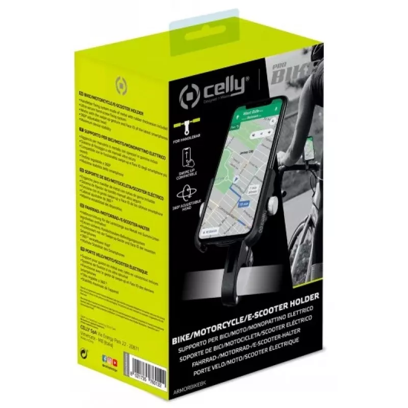 CELLY Universal Armor pyöräteline älypuhelimille enintään 6,7 inch, musta