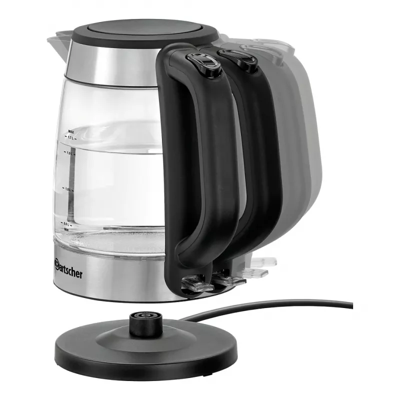 Bartscher 200096 lasikannu sähköinen vedenkeitin 1,7L 2200W hopea