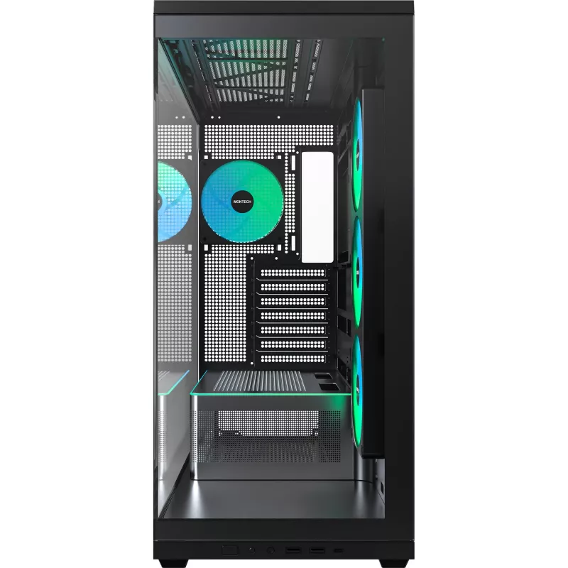 MONTECH TG3 PC-kotelo, karkaistu lasi x2, musta