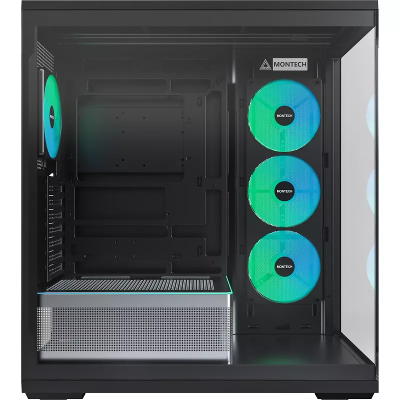 MONTECH TG3 PC-kotelo, karkaistu lasi x2, musta