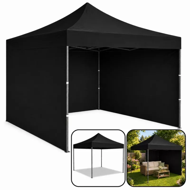 LEAN Express puutarhapaviljonki gastronomia-teltta musta 3x3M
