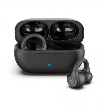 JLab Flex Open Air Clip True Wireless -nappikuulokkeet, Bluetooth 5.3, 32h kokonaisakkukesto, IP55, musta