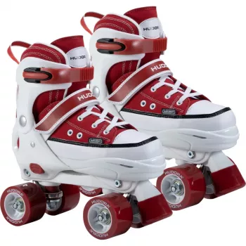 HUDORA rullaluistimet koko 32-35 punainen/valkoinen sneaker-tyyli Quad Skates