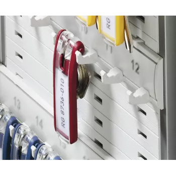 DURABLE KEY BOX 36 avainkaappi sylinterilukolla, vaaleanharmaa teräs, seinäkiinnitteinen, 36 koukkua 195223