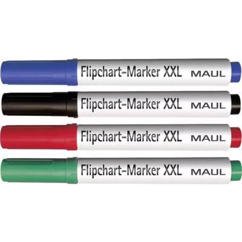 MAUL fläppitaulumarkerisarja, kiilakärki 3,0-6,5 mm, 4 eri väriä