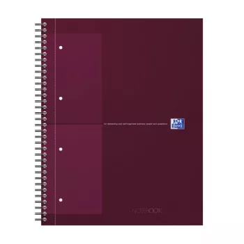 Oxford International Collegeblock muistikirja, DIN A4+, ruudullinen, kovakantinen, kierresidottu, 80 arkkia, musta 400191241