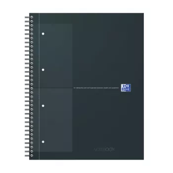 Oxford International Collegeblock muistikirja, DIN A4+, ruudullinen, kovakantinen, kierresidottu, 80 arkkia, SCRIBZEE-yhteensopiva 400191148
