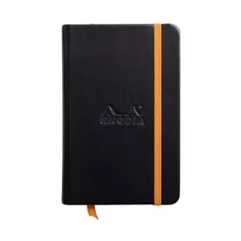 RHODIA RHODIARAMA muistikirja 90 x 140 mm viivoitettu musta tekonahka hardcover 96 arkkia 118642C