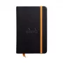 RHODIA RHODIARAMA muistikirja 90 x 140 mm viivoitettu musta tekonahka hardcover 96 arkkia 118642C