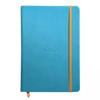 RHODIA RHODIARAMA A5 viivoitettu muistikirja, turkoosi tekonahkainen hardcover, 96 arkkia 118747C