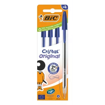 BIC Cristal Original kuulakärkikynä, sininen, 0,32 mm, 4 kpl:n pakkaus 516332