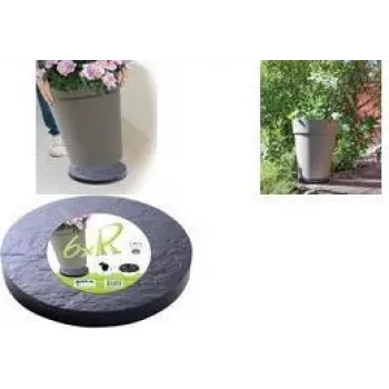 EDA-kasvialusta 5 monisuuntaisella pyörällä, kivijäljitelmä, antrasiitinharmaa, 30 cm halkaisija, 60 kg kantavuus (010940 G. ARD C)