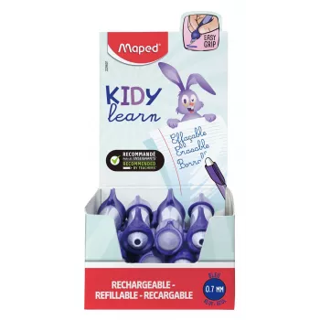 Maped KIDY Learn pyyhittävä mustekynä jänis 0,7 mm sininen, 12 kpl:n myyntiteline 229601