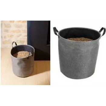 EDA pellettien säilytyspussi, 60 litraa, tummanharmaa, 30 kg kapasiteetti, huopa, taitettava, kantokahvoilla 010488 G/NO