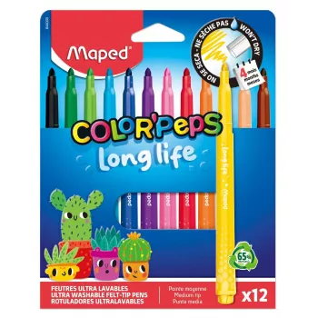 Maped Color'Peps Long Life huopakynät, eri värit, 12 kynää (844000)