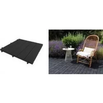 EDA puukuvioinen ulkopohjalaatta, 500 x 500 mm, musta, UV- ja kloorinkestävä, liukastumaton, 1 kpl (010939 NO)