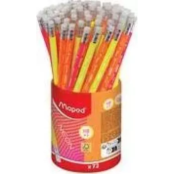 Maped Neon HB grafiittikynä pyyhekumilla, kolmionmuotoinen, 72 kpl:n pakkaus kotelossa 853789FC