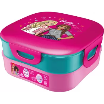 Maped PICNIK Kids Concept Barbie 3-in-1 eväsrasia, 1,4 L, 2 lokeroa + välipalarasia, pinkki/monivärinen 871097