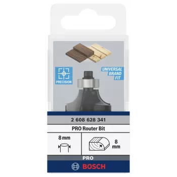 Bosch Expert for Wood pyöristysjyrsin 8 mm varsi, R1 8 mm, 15,5 mm leikkuupituus, 53 mm kokonaispituus 2608628341