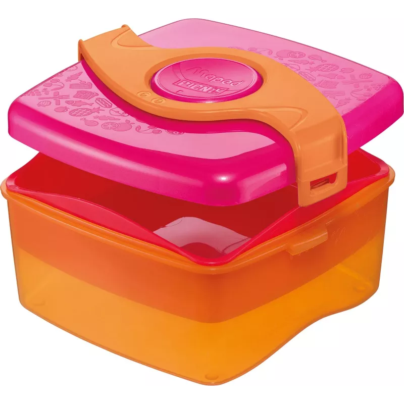 Maped PICNIK ORIGINS eväsrasia 1,4L pinkki/oranssi 2 lokerolla ja irrotettavalla rasialla 870107