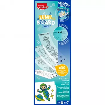 Maped Creativ LUMI BOARD Space täyttöpakkaus - 35 läpinäkyvää ja teemallista arkkia LED-valopöydille 907097