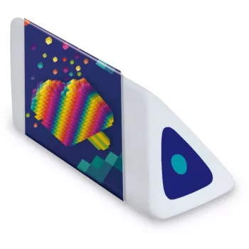 Maped Pyramide PIXEL PARTY muovikumi, valkoinen, ftalaatti- ja PVC-vapaa, kolmion muotoinen poikkileikkaus, 24 kpl:n displaylaatikko 119523