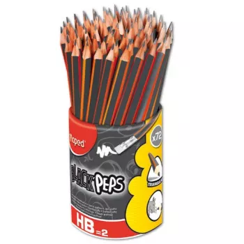 MAPED BLACK'PEPS HB grafiittikynä pyyhekumilla, kolmion muotoinen, 72 kpl:n pakkaus 851759FC