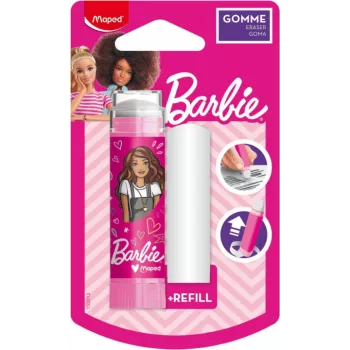 Maped Barbie muovikumi täyttömekanismilla, huulipunamainen muoto, ulos työnnettävä kiertomekanismi, 1 sarja 152013