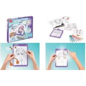 Maped Creativ LED-valopöytä AVATAR MANGA, violetti, paristokäyttöinen, A5-piirustustaulu manga-malleilla 907076