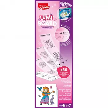 Maped Creativ Princess täyttöpakkaus LUMI BOARD LED-valopöydille, 20 läpinäkyvää paperiarkkia 907096