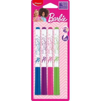 Maped Barbie valkotaulutussi, 4 kpl pakkaus, 1,5 mm pyöreä kärki, hajuton kuivapyyhittävä, eri värit 741301