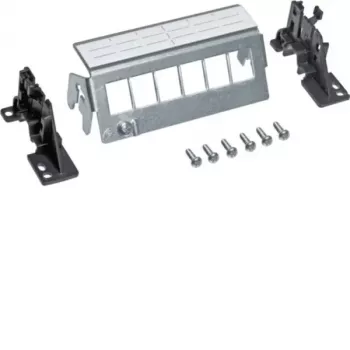 Hager FZ06MK 6-porttinen Cat.6a suojattu Keystone-patch-paneeli, harmaa