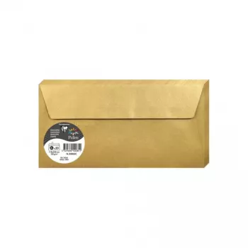 Clairefontaine Pollen DL kirjekuori, kulta, 120 g/m², pH-neutraali, hapoton, 110 x 220 mm, 1 kpl 50085C