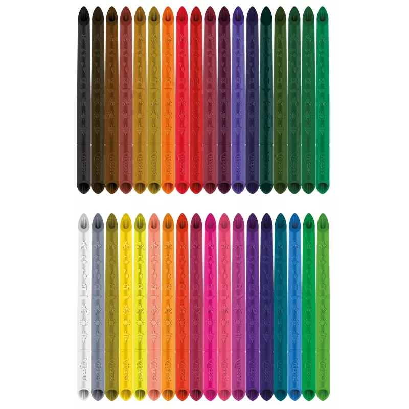 Maped COLOR'PEPS INFINITY kolmikulmaiset värikynät, 36 eri väriä, puuvapaa, 100 % pigmenttiydin, 10x pidempään kestävä, ergonominen kotelo 861623