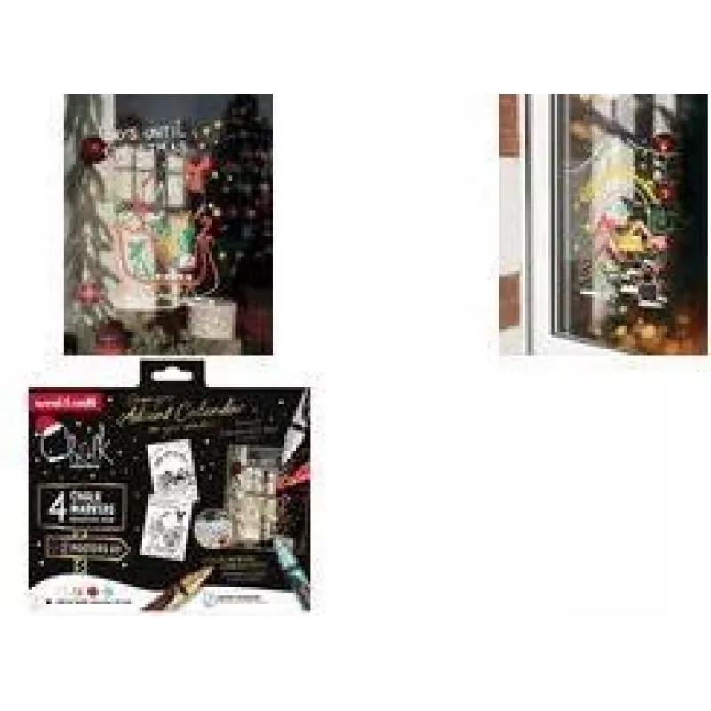 uni-ball liitutussi CF CHALK/4 009, Christmas Box TRADI, eri värejä, pyöreä kärki, 1,8-2,5 mm, 4 kpl