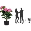 PAPERFLOW tekohortensia, vaaleanpunainen, 550 mm, polyesterikukat ja -lehdet, polyetyleenivarsi, 1 kpl (PAHORT55)