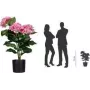 PAPERFLOW tekohortensia, vaaleanpunainen, 550 mm, polyesterikukat ja -lehdet, polyetyleenivarsi, 1 kpl (PAHORT55)