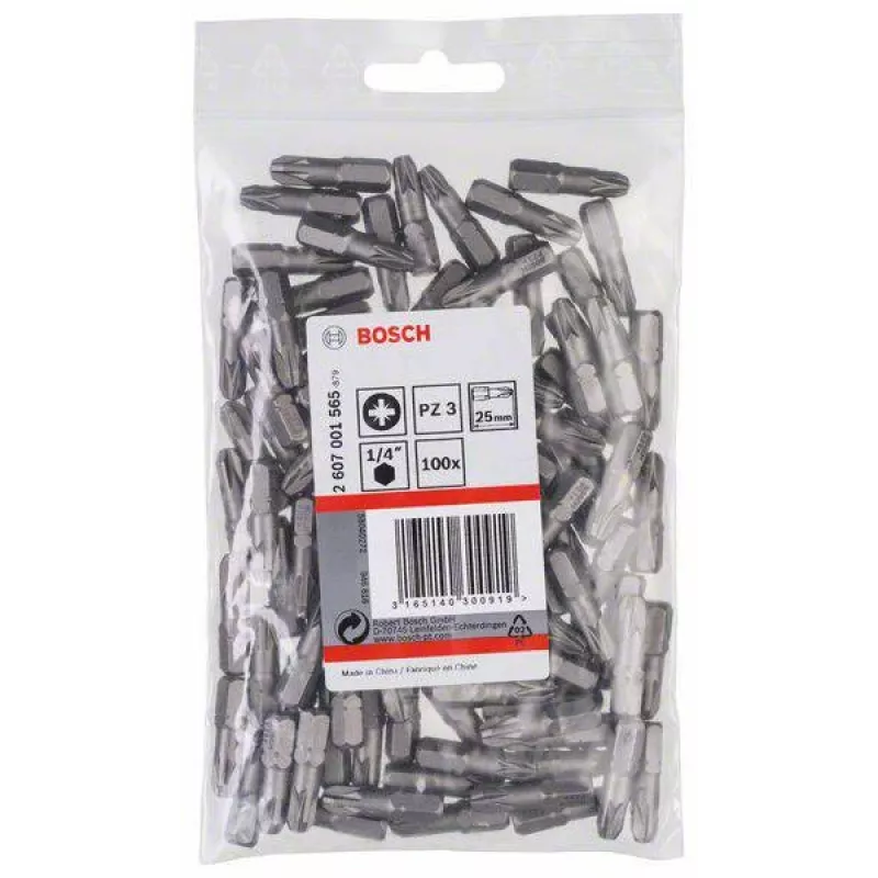 Bosch Pozidriv kärki PZ3 25 mm, 100 kpl:n pakkaus 2607001565