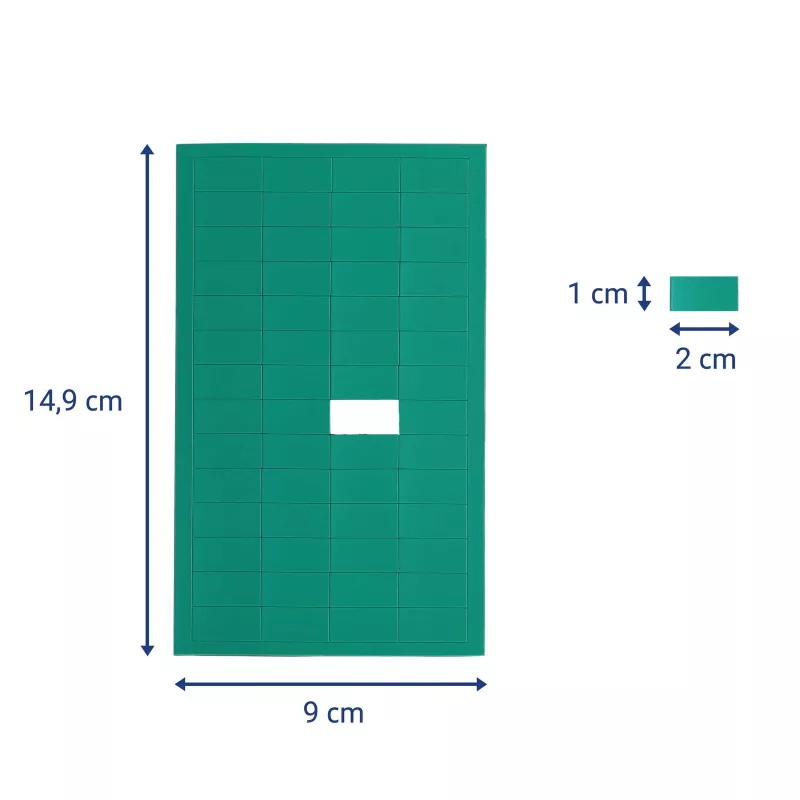MAUL magneettisymboli suorakaide, 20 x 10 mm, vihreä, stanssattu, 1 mm paksu, 1 kpl 6531455