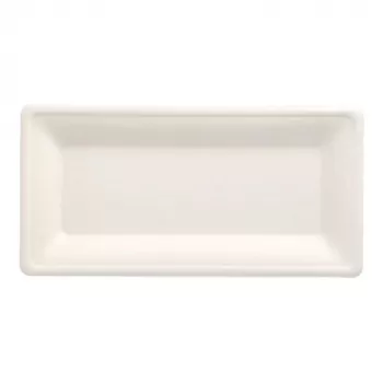 PAPSTAR Pure sokeriruokulautanen, suorakaiteen muotoinen, 130 x 260 mm, 50 kpl, kompostoituva, mikroaaltouuninkestävä 89746
