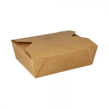 Papstar 87611 kertakäyttöinen elintarvikeastia kartongista PLA-pinnoitteella, ruskea, 1000 ml (100 kpl)