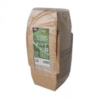 Papstar 87250 kertakäyttöinen elintarvikeastia kartongista PLA-pinnoitteella, ruskea, 750 ml, 50 kpl