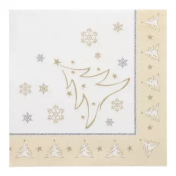 PAPSTAR X-Mas Elegance Gold jouluaiheiset lautasliinat, tissue, 4-kerroksinen, 1/4 taitto, 400 x 400 mm, 1 kpl (87104)