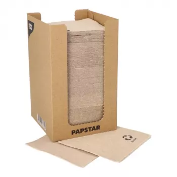 PAPSTAR PUNTO cocktail-lautasliinat, 200 x 200 mm, luonnon kangas, 2-kerroksinen, 1/4 taitto, Micro Dot-on-Dot, 250 lautasliinaa 89546