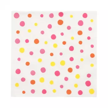 PAPSTAR Colorful Dots paperilautasliinat, 330 x 330 mm, vaaleanpunainen, 3-kerroksinen, 1/4 taitto, 20 lautasliinaa 88346