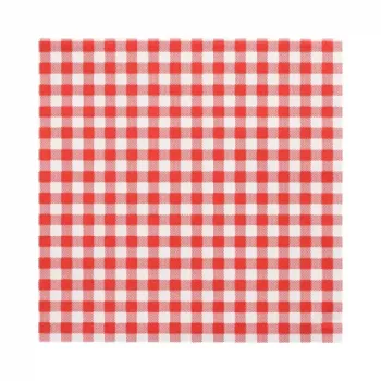 PAPSTAR Vichy-karoruudullinen punainen paperinenäliina, 330 x 330 mm, 3-kerroksinen, 1/4-taite, 20 kpl 82763