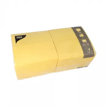 PAPSTAR Bistro servetit, 330 x 330 mm, 3-kerroksinen, keltainen, 1/8 taite, tissue, kutistepakattu, 50 kpl 84580