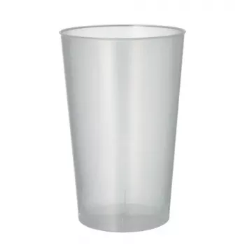 PAPSTAR kertakäyttömuki PP, 0,5 L, läpinäkyvä, 30 kpl:n pakkaus, 91 mm halkaisija, 140 mm korkeus 89824