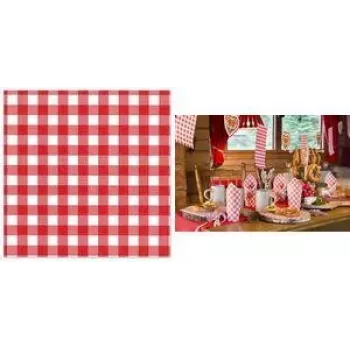 PAPSTAR Vichy-karoruudullinen punainen/valkoinen 1-kerroksinen tissue-servetti, 330 x 330 mm, 1/4-taite, 250 per pakkaus 88762