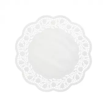 PAPSTAR pyöreä torttupitsi, 360 mm halkaisija, valkoinen kohokuvioitu pitsipaperi, 40 g/m², 1 kpl (12265)